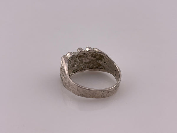 size 9.5 sterling silver stoneless textured ring