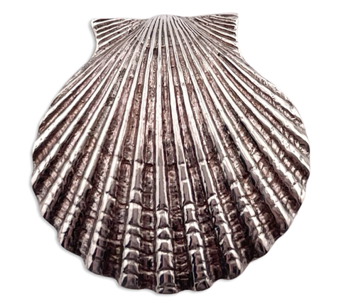 sterling silver scallop shell brooch