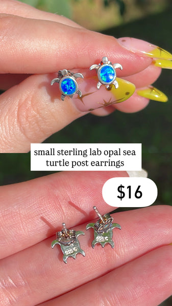 RESERVED PRIVATE LISTING -- sterling silver sea turtle post earrings A18