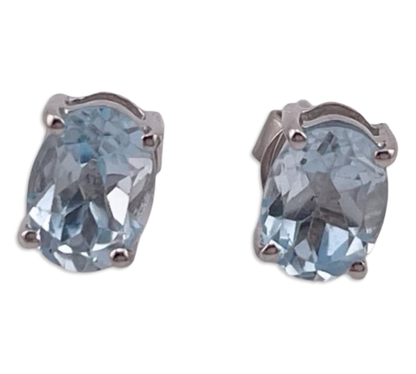 sterling silver faceted topaz post earrings