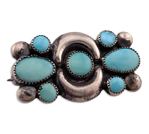 sterling silver turquoise brooch pin