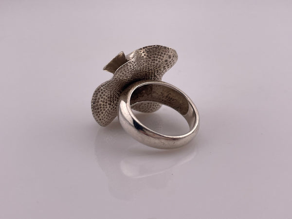 size 7.25 sterling silver chunky stoneless Silpada crinkle ring