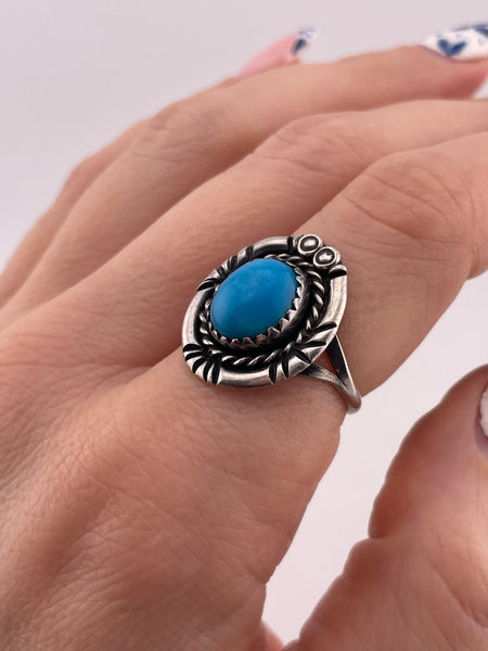 size 7.25 sterling silver turquoise ring