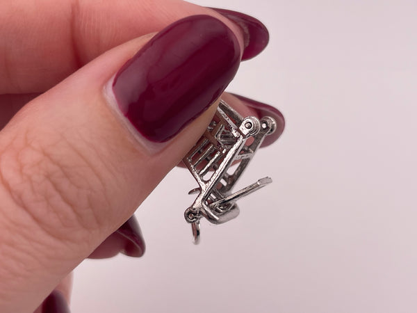 sterling silver rhodium plated shopping cart pendant