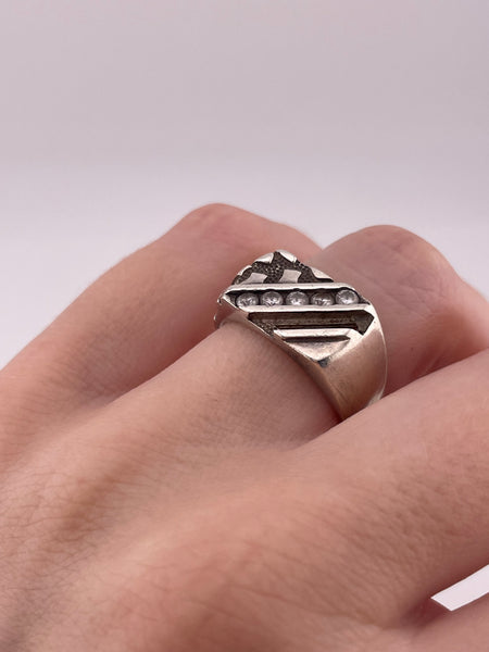 size 7.25 sterling silver rhinestone ring