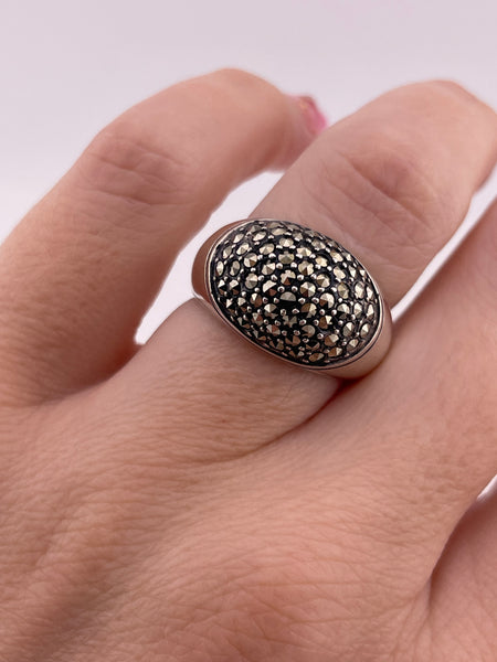size 6.75 sterling silver marcasite ring