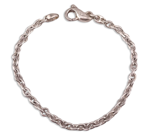 sterling silver 7-1/4" 4mm cable chain link bracelet