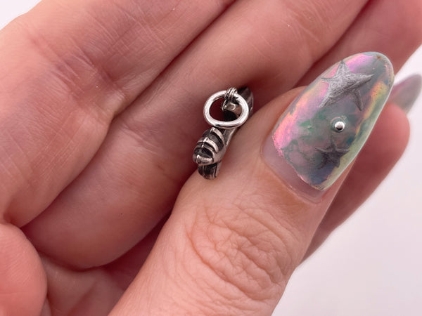 sterling silver puffy roller skate pendant