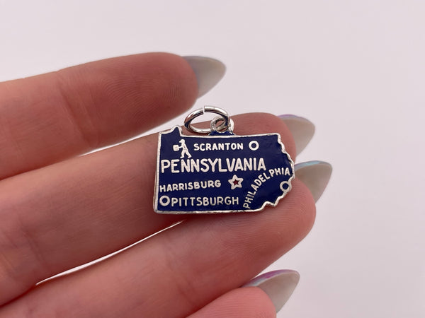 sterling silver enamel Pennsylvania pendant