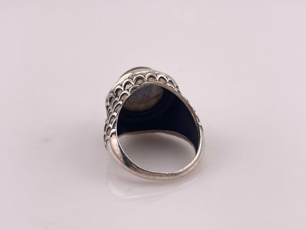 size 8.5 sterling silver labradorite ring