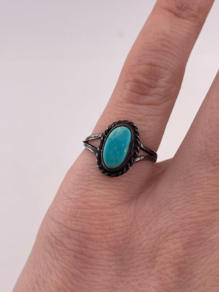 size 5.5 sterling silver turquoise ring