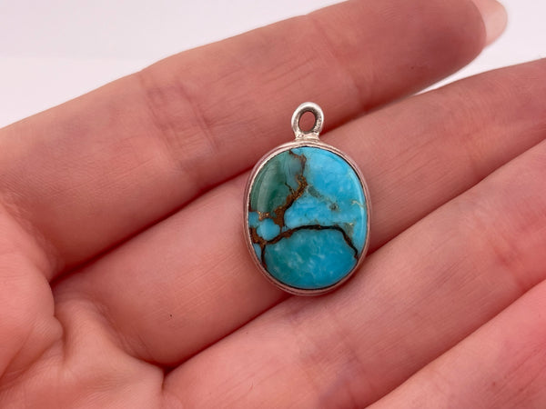 sterling silver stabilized turquoise pendant