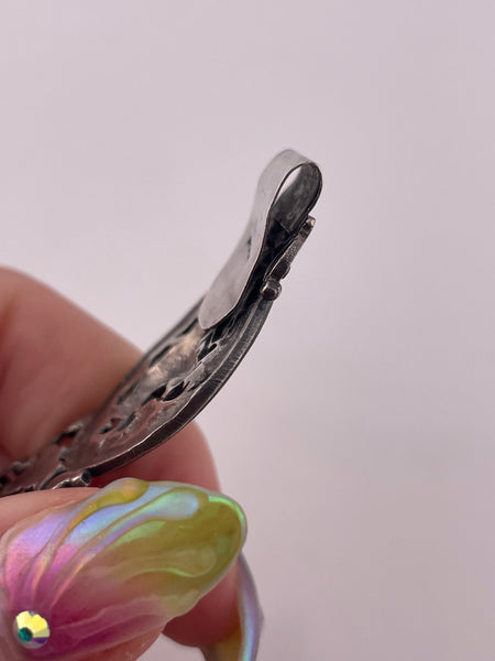 sterling silver 7" person riding bird panel link bracelet