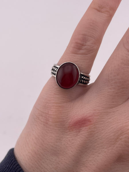 size 5.5 sterling silver carnelian ring