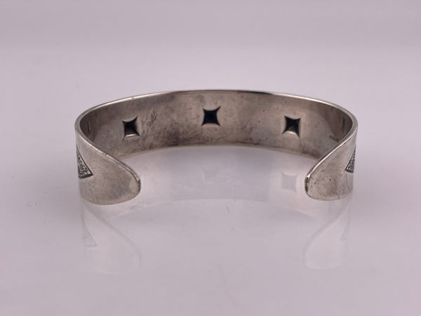 sterling silver stoneless textured cuff bracelet