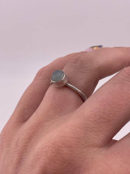 size 6.5 sterling silver aventurine textured ring