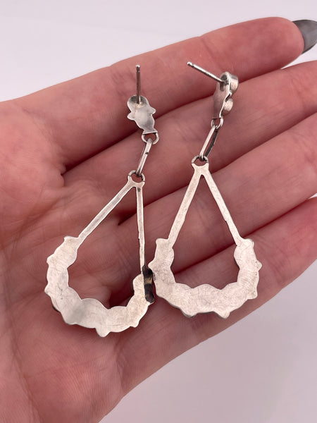 sterling silver mother of pearl post dangle earrings