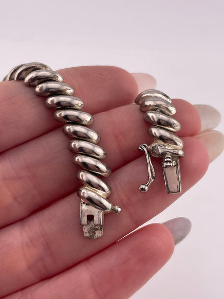 sterling silver rhodium plated 7" San Marco link bracelet