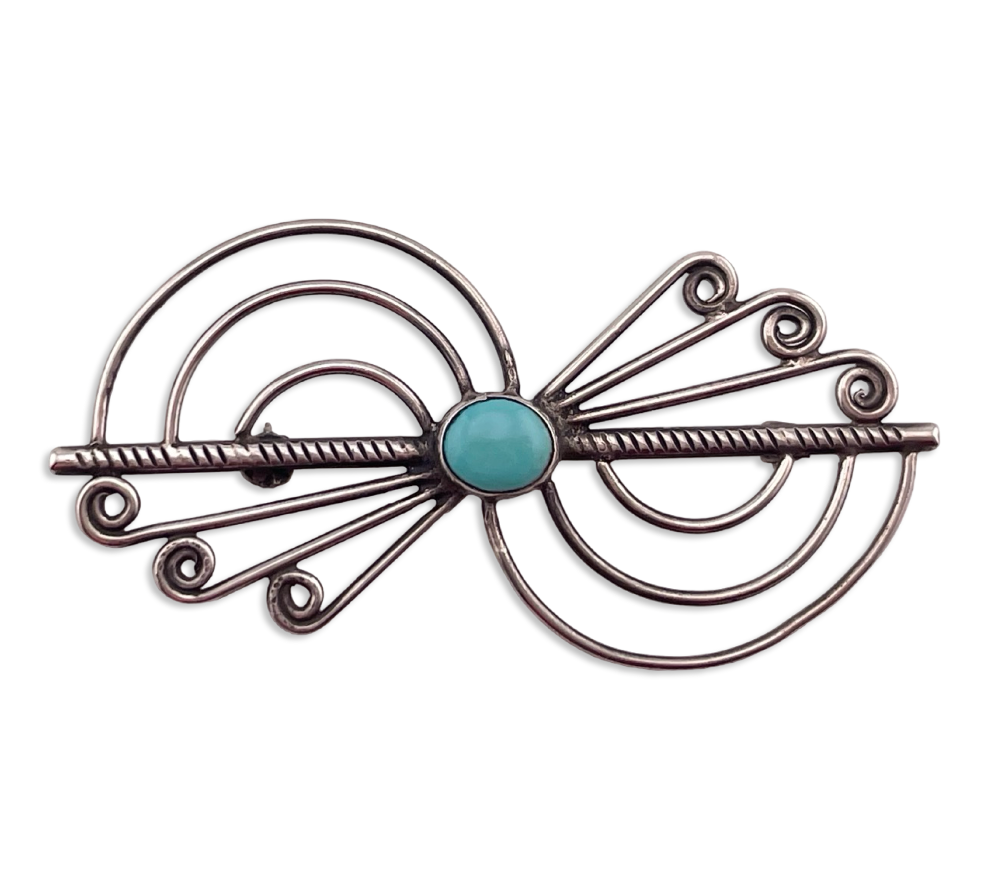sterling silver turquoise brooch pin