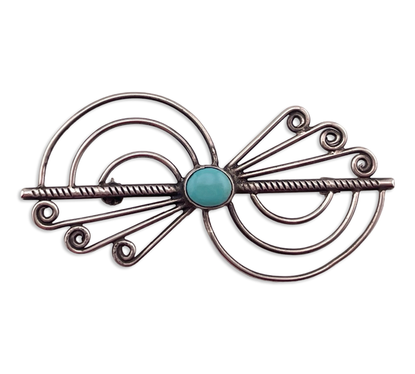 sterling silver turquoise brooch pin