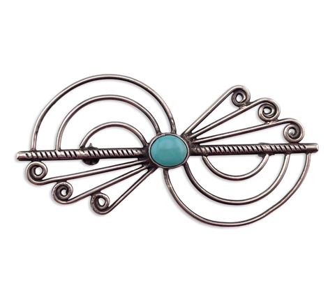 sterling silver turquoise brooch pin