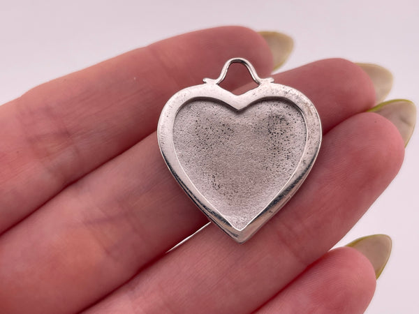 sterling silver heart frame picture holder pendant