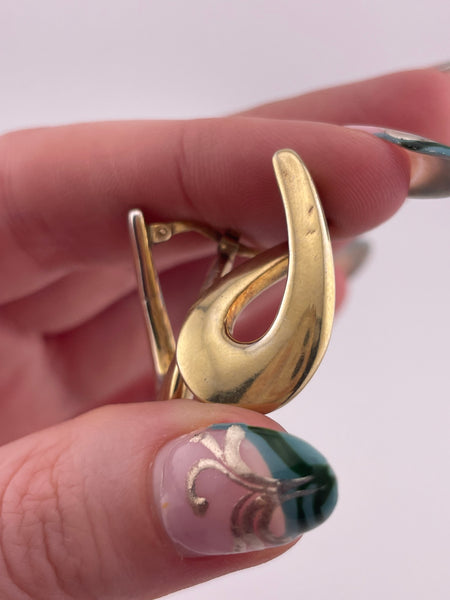 sterling silver gold plated U shaped earrings **AS IS**