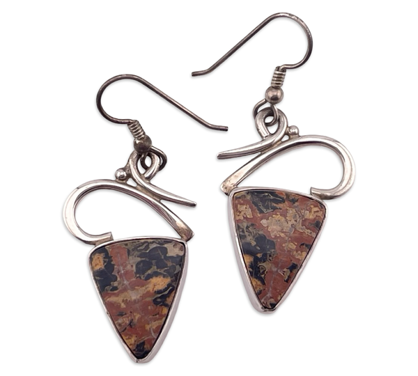 sterling silver artisan jasper dangle earrings