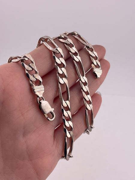 sterling silver 20" figaro chain link necklace