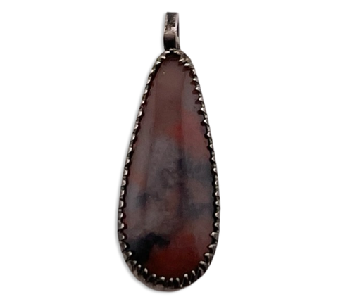 sterling silver petrified wood pendant