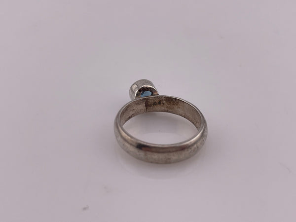 size 4.5 sterling silver faceted topaz ring