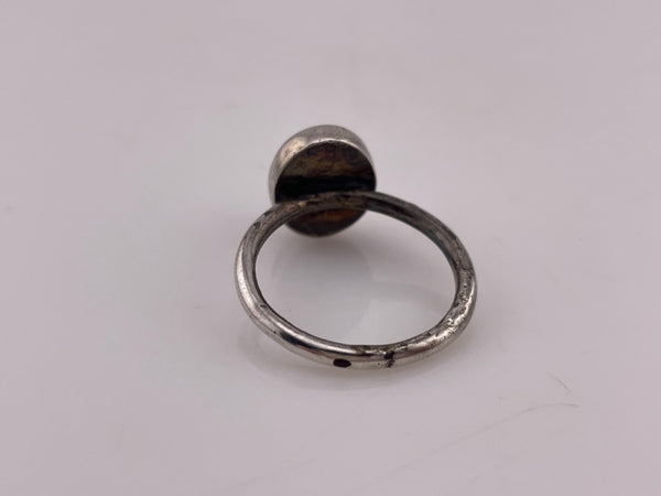 size 8 sterling silver rhodonite ring