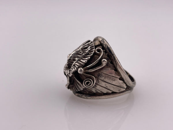 size 12.25 sterling silver eagle ring