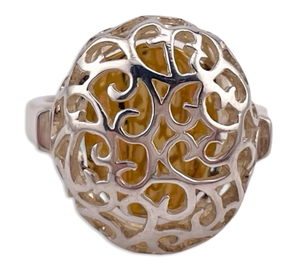size 7 sterling silver cut-out design ring