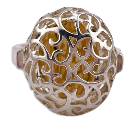 size 7 sterling silver cut-out design ring