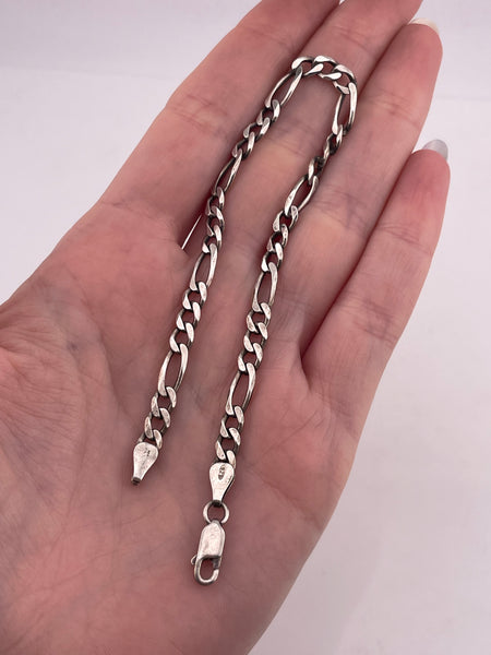 sterling silver 8-1/4" figaro chain link bracelet