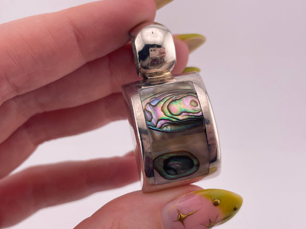 sterling silver Mexican abalone pendant