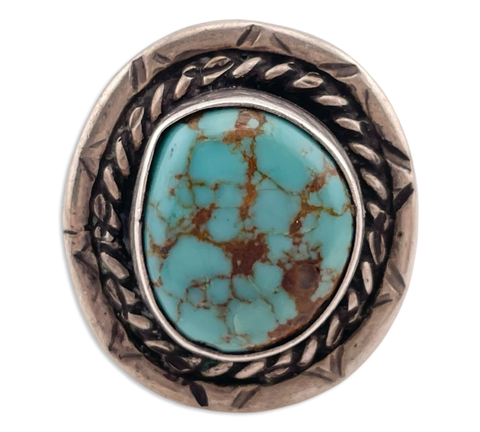 size 6.75 sterling silver Earl Chee Jr turquoise ring