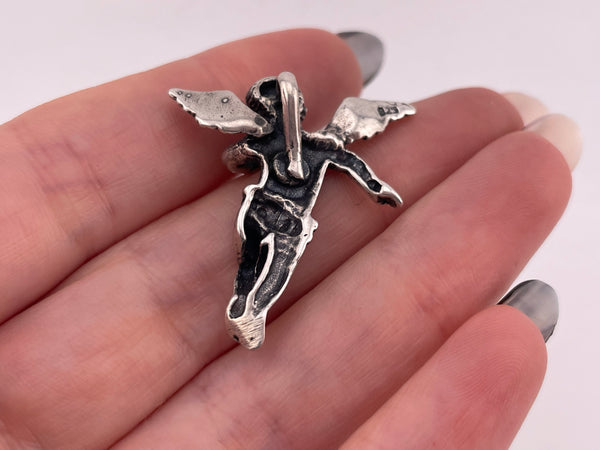 sterling silver angel  cherub pendant