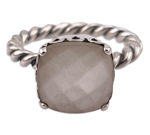 size 8.5 sterling silver Pandora mother of pearl twisted band ring