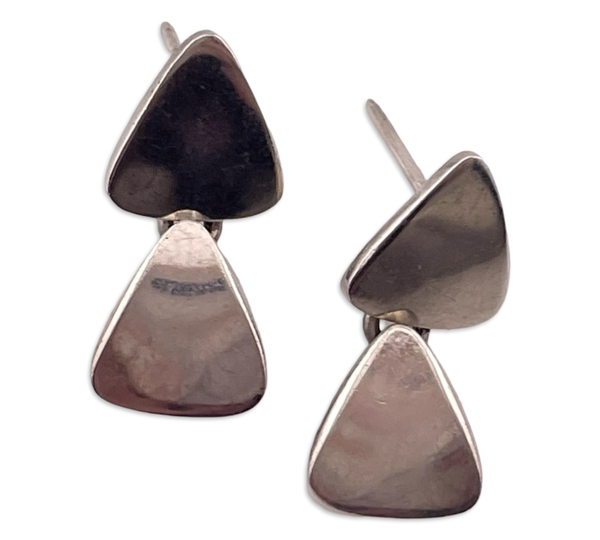 sterling silver stoneless post dangle earrings