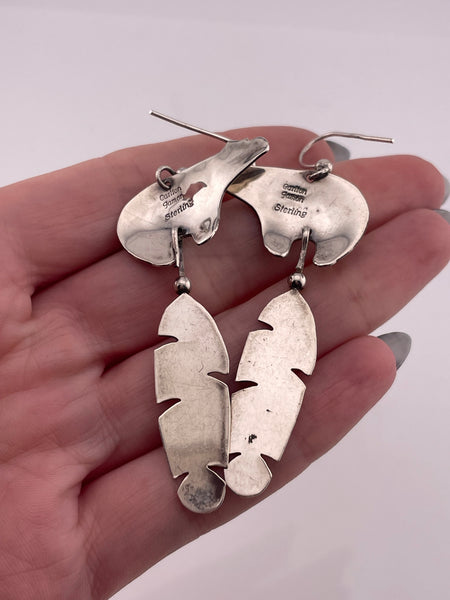 sterling silver Carlton Jamon bear feather earrings