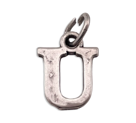 sterling silver 'U' letter initial pendant