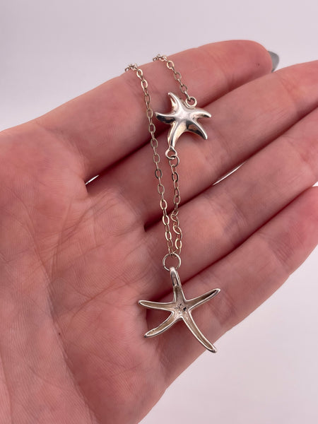sterling silver 18-1/2" starfish necklace