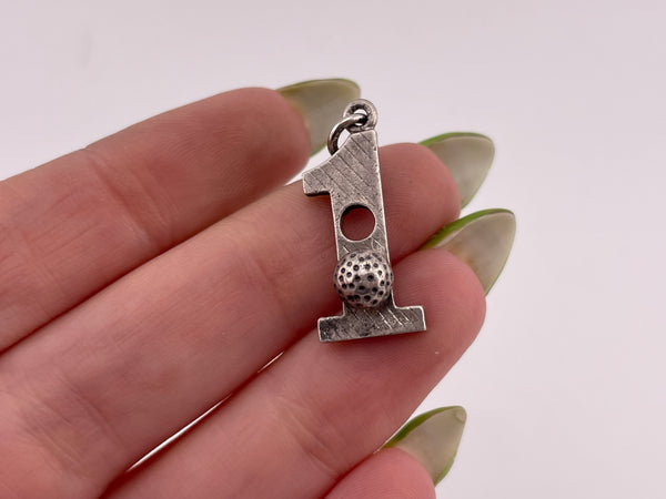 sterling silver "Hole in 1" golf ball pendant
