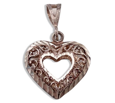 sterling silver cut-out heart pendant