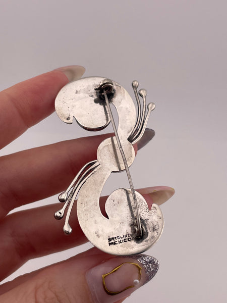 sterling silver Mexican amethyst brooch