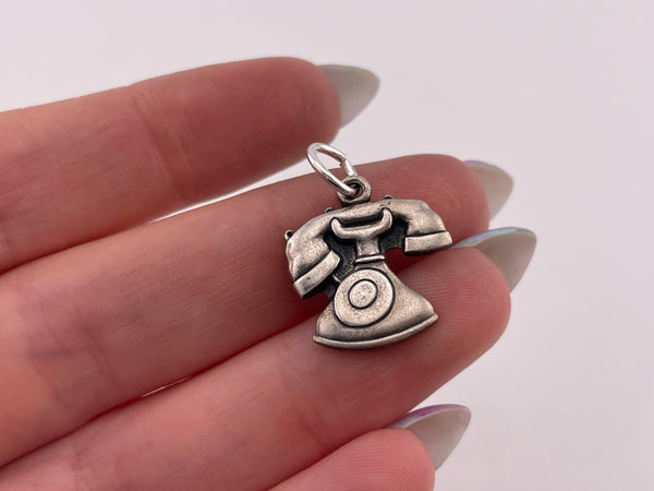sterling silver telephone pendant