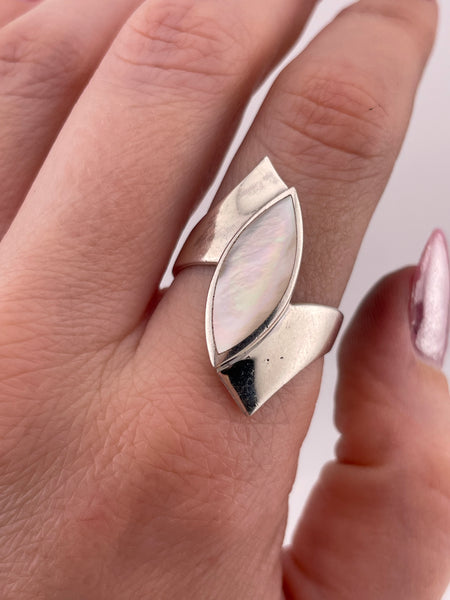 sterling silver mother of pearl ring - choose size