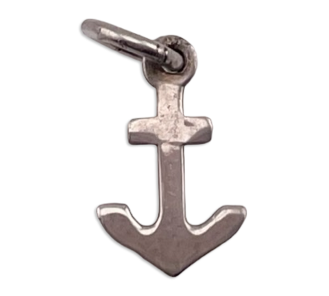 sterling silver tiny anchor charm pendant